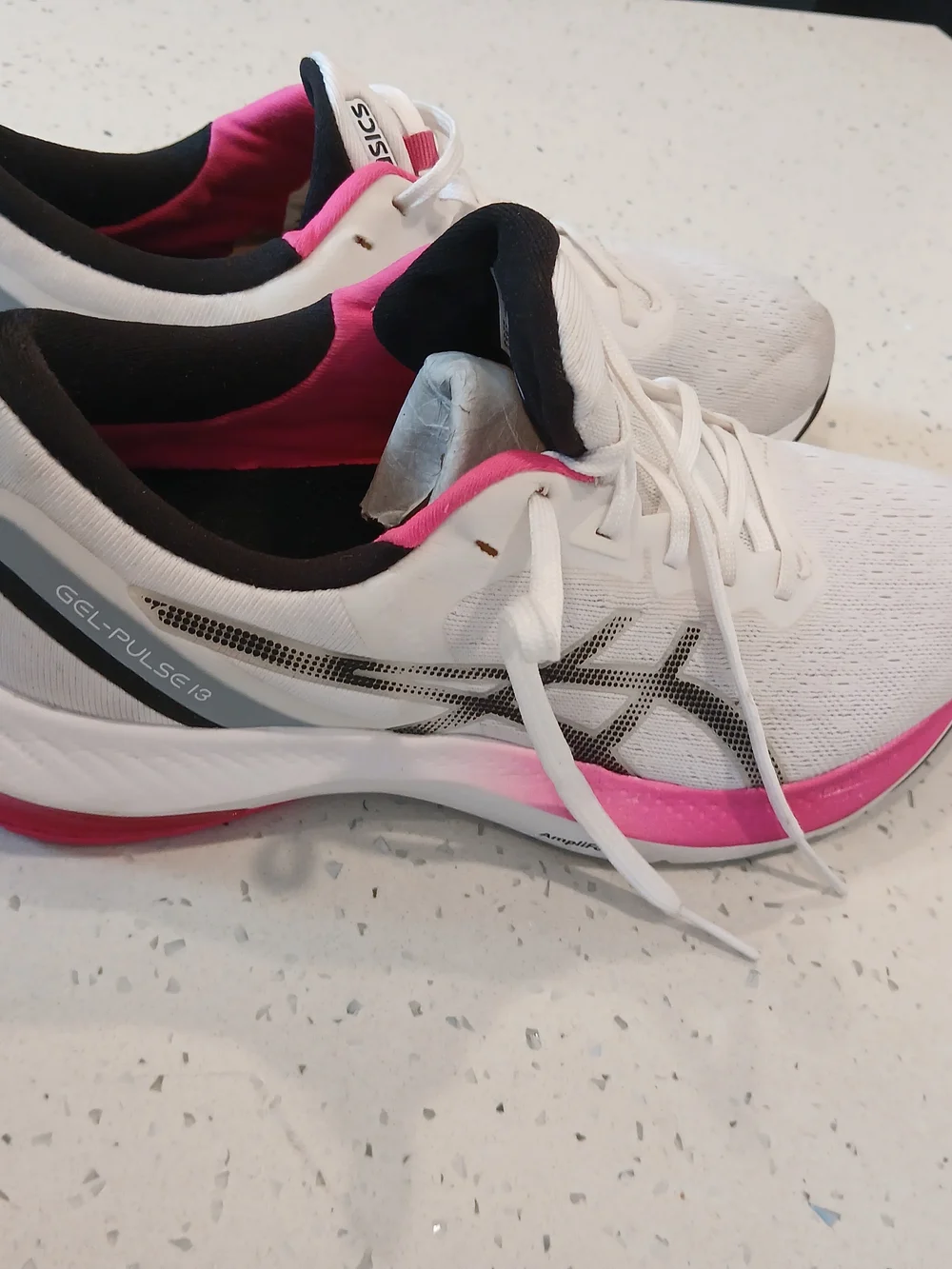 Asics Womens Size 9.5 Gel-Pulse 13 Running Shoes White Pink 1012B035 Mesh